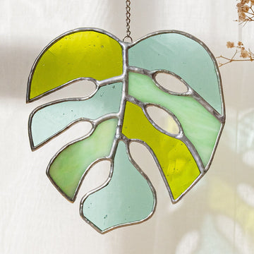 Monstera Leaf Stained Glass for Decorative glass windows F56