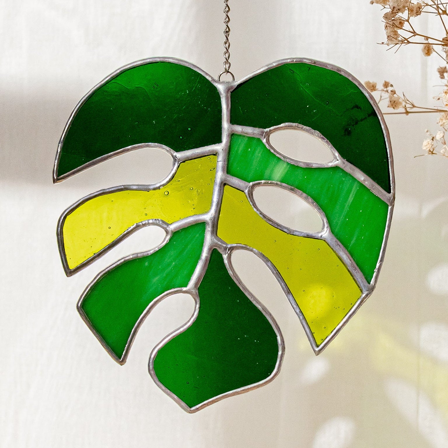 Monstera Leaf Stained Glass for Decorative glass windows F56