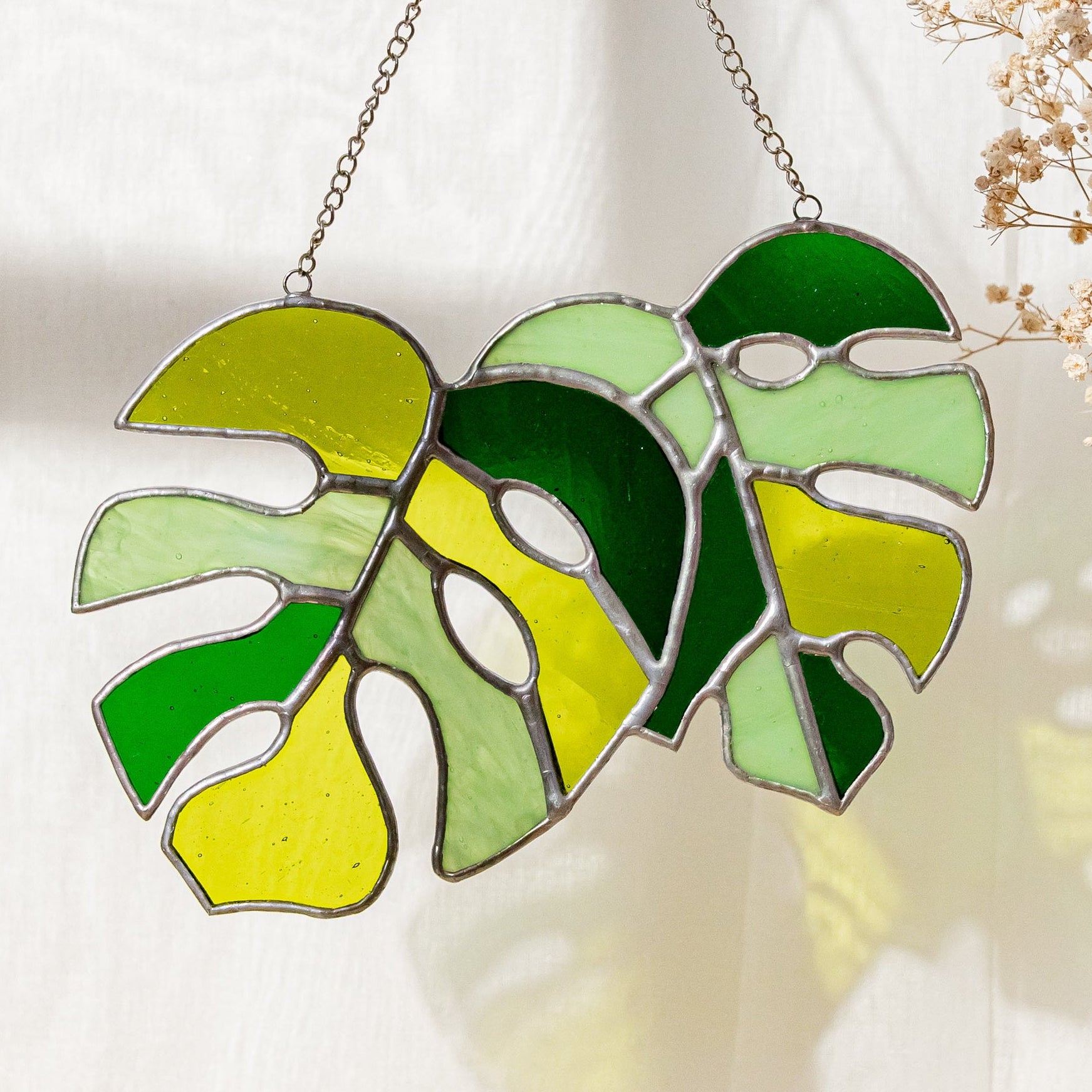 Monstera Leaves Stained Glass for Decorative glass windows F58