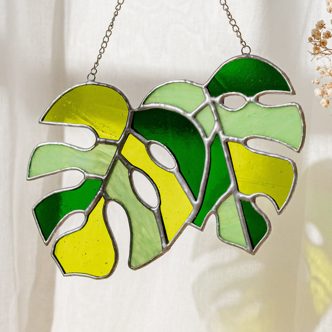 Monstera Leaves Stained Glass for Decorative glass windows F58