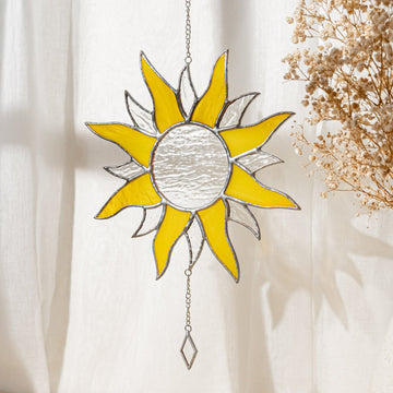 Sun Stained Glass Stained Glass for Window Hangings F18