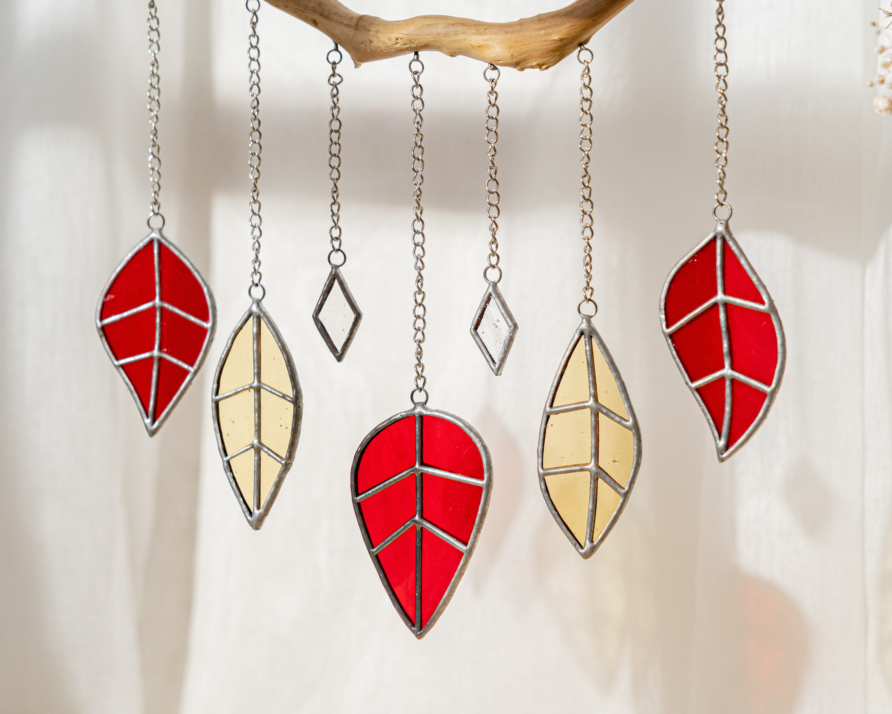 Stained Glass Leaf Wall Hanging Suncatcher