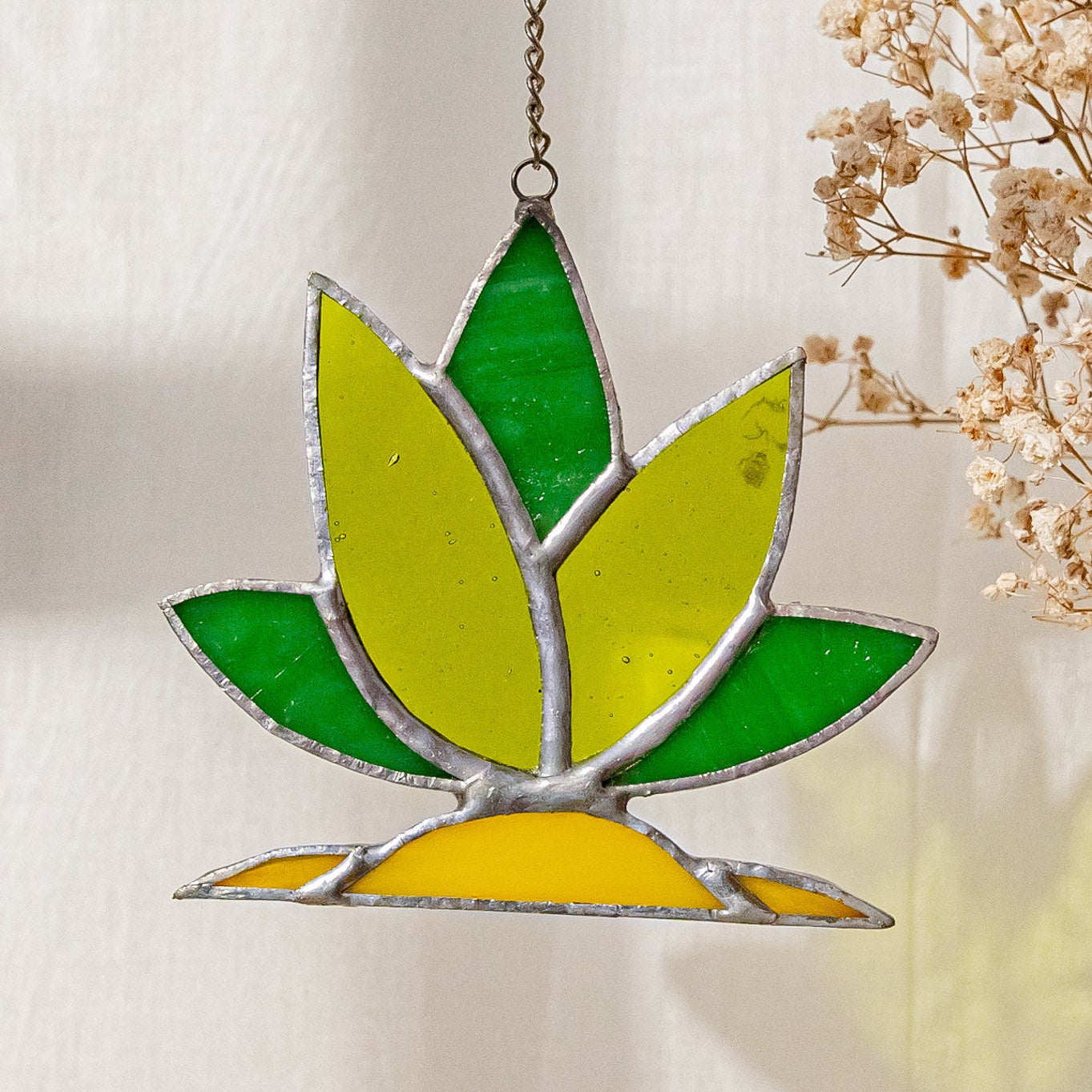 Cactus Stained Glass for Stained glass suncatcher, art F51