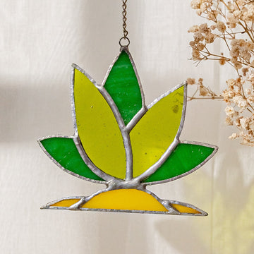 Cactus Stained Glass for Stained glass suncatcher, art F51