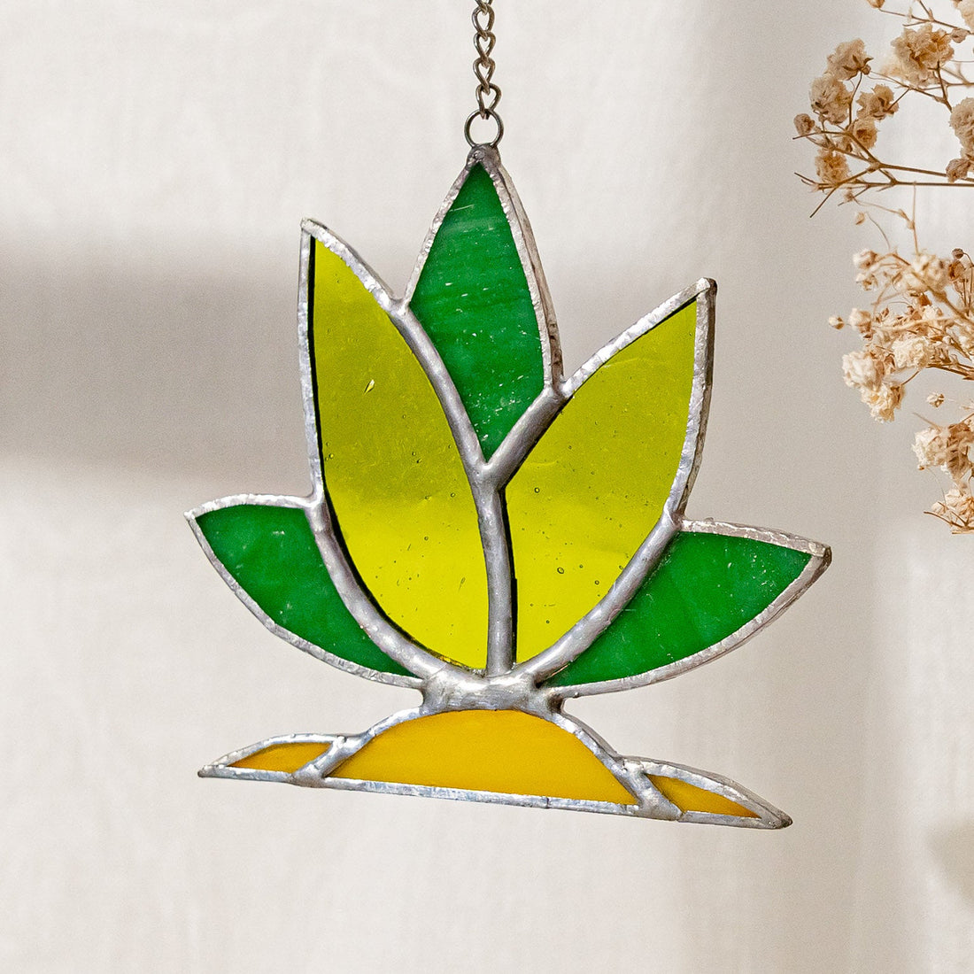 Cactus Stained Glass for Stained glass suncatcher, art F51