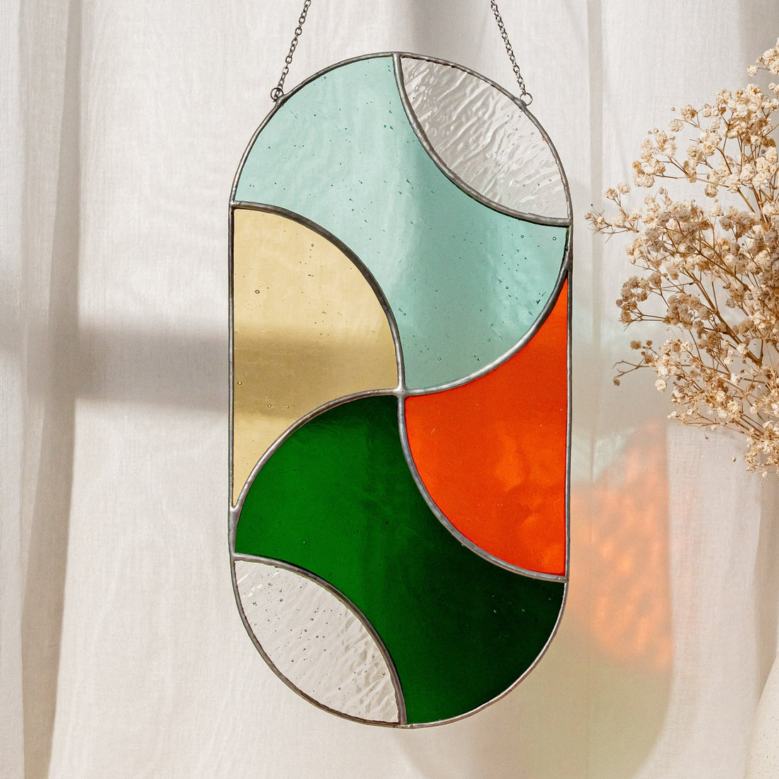 Stained Glass Abstract Suncatcher glass and Window Hanging F62