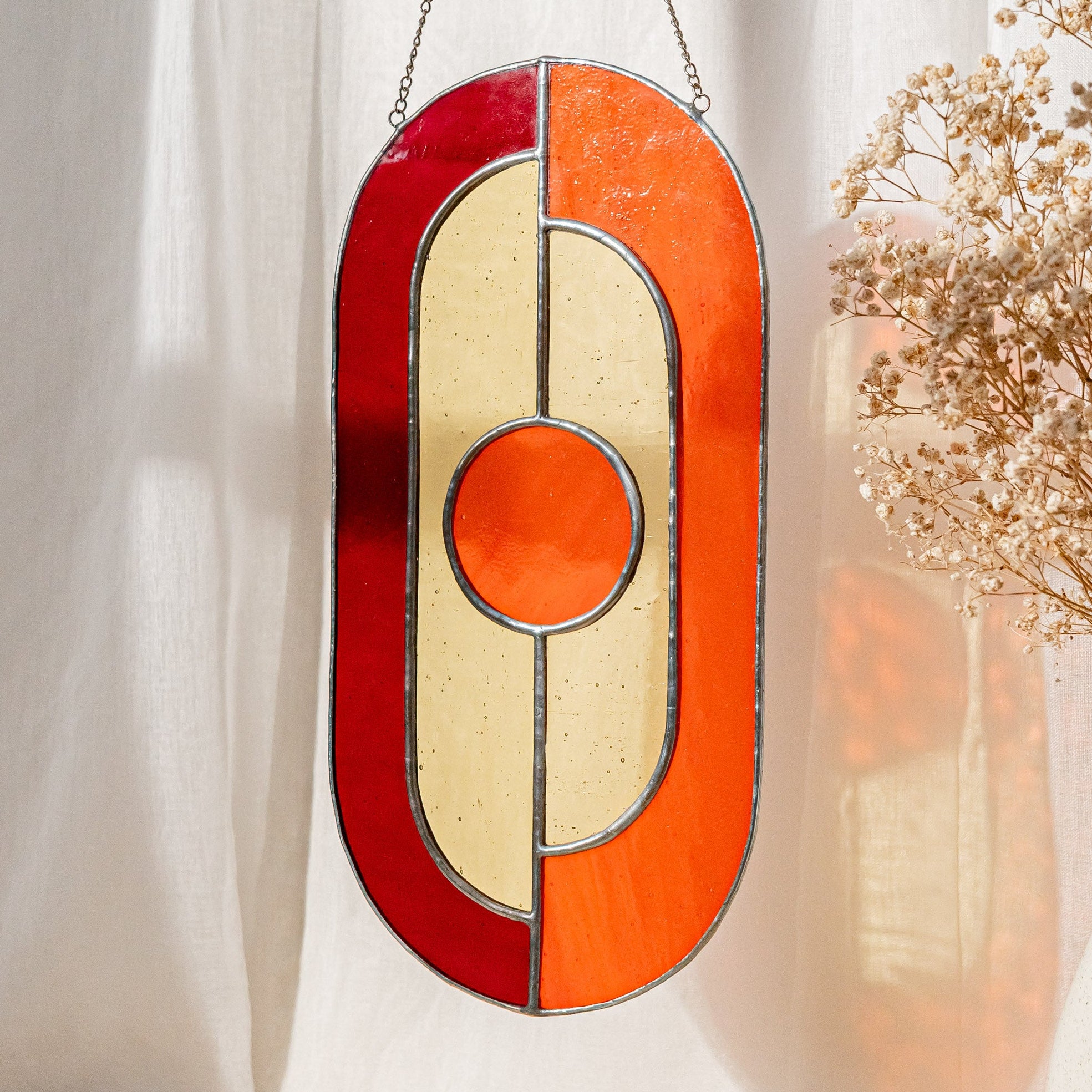 Stained Glass Abstract Suncatcher decor for Stained Glass Arts F60