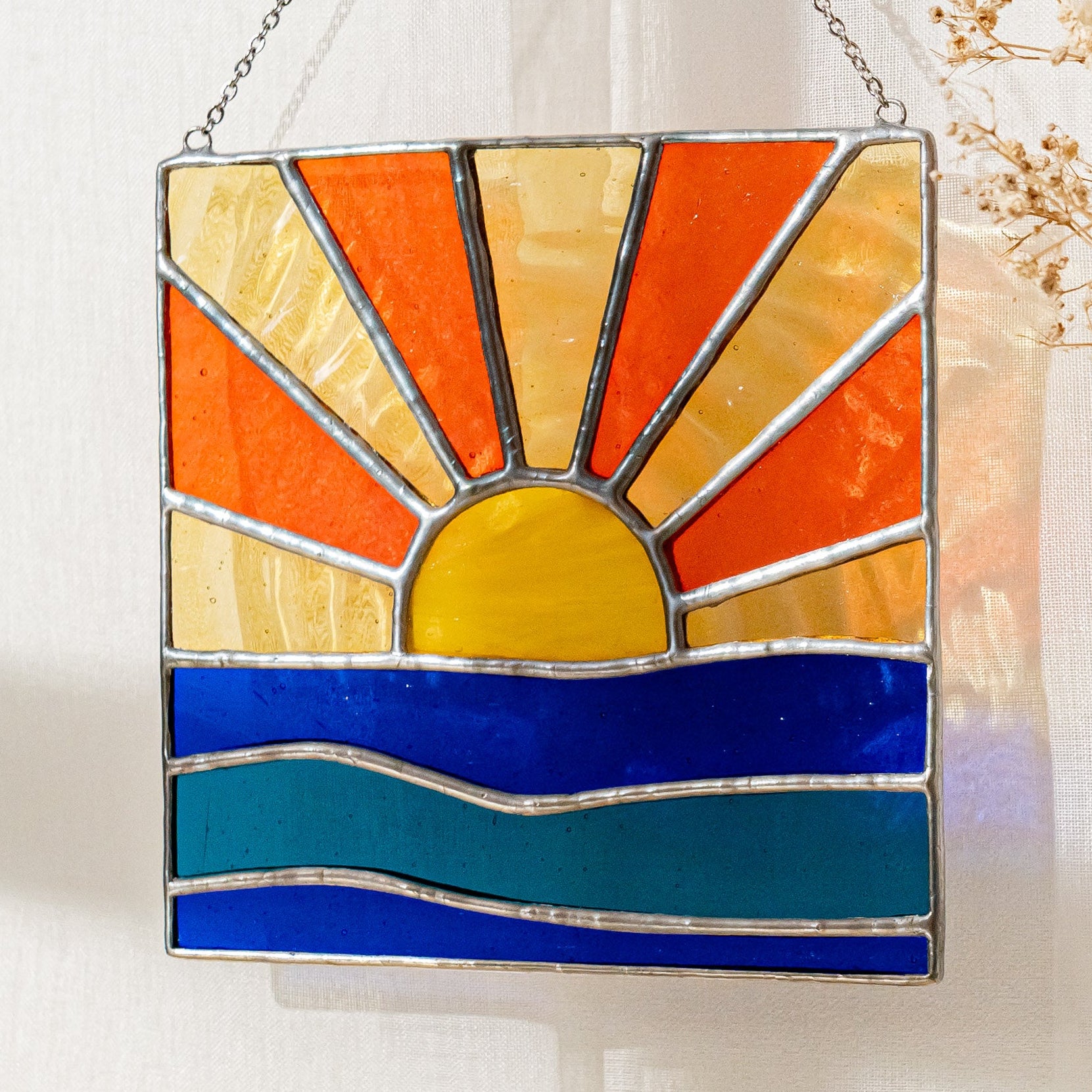 Stained Glass Sunrise Suncatcher Glass for Suncatcher Stained Glass F25