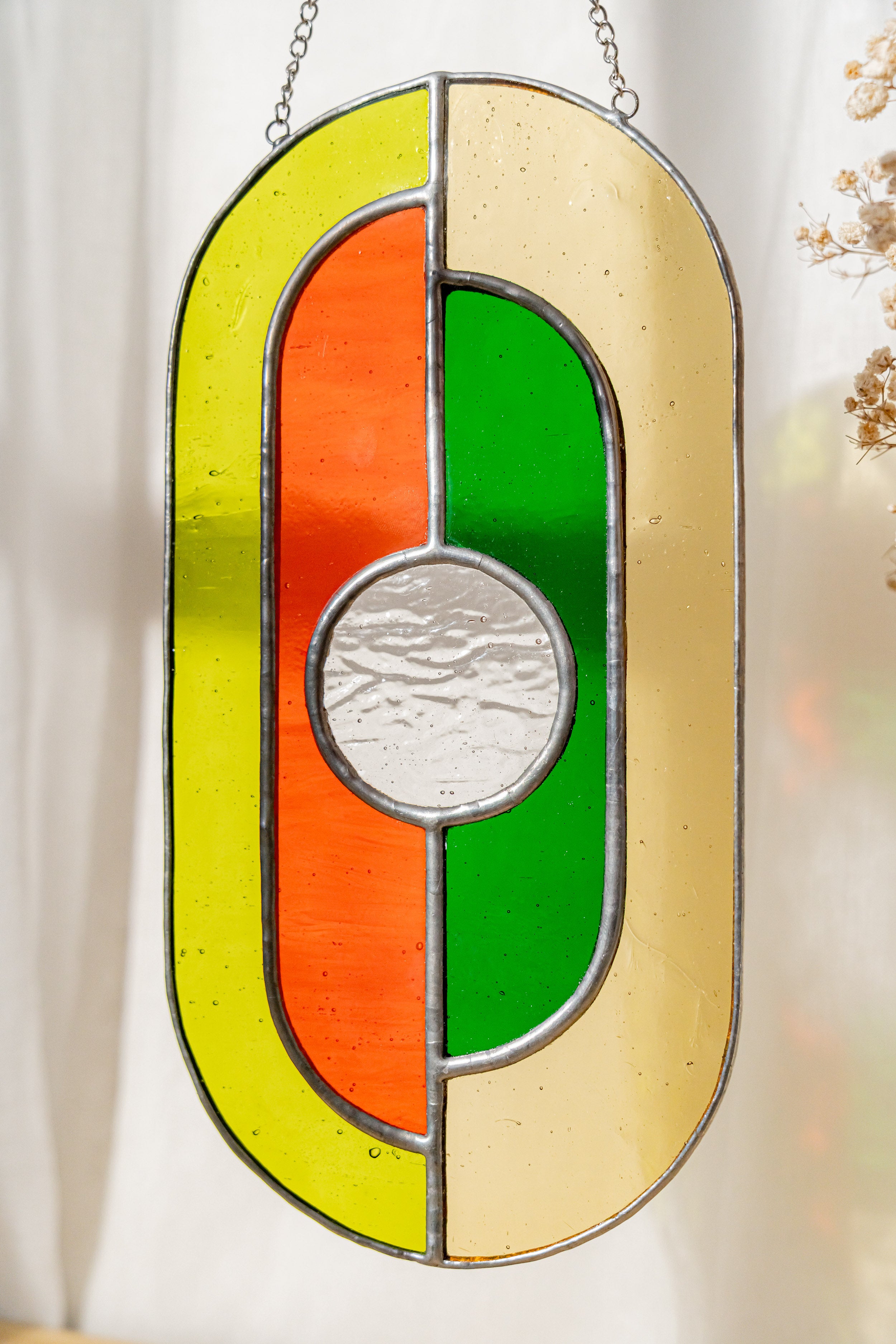 Stained Glass Abstract Suncatcher decor for Stained Glass Arts F60