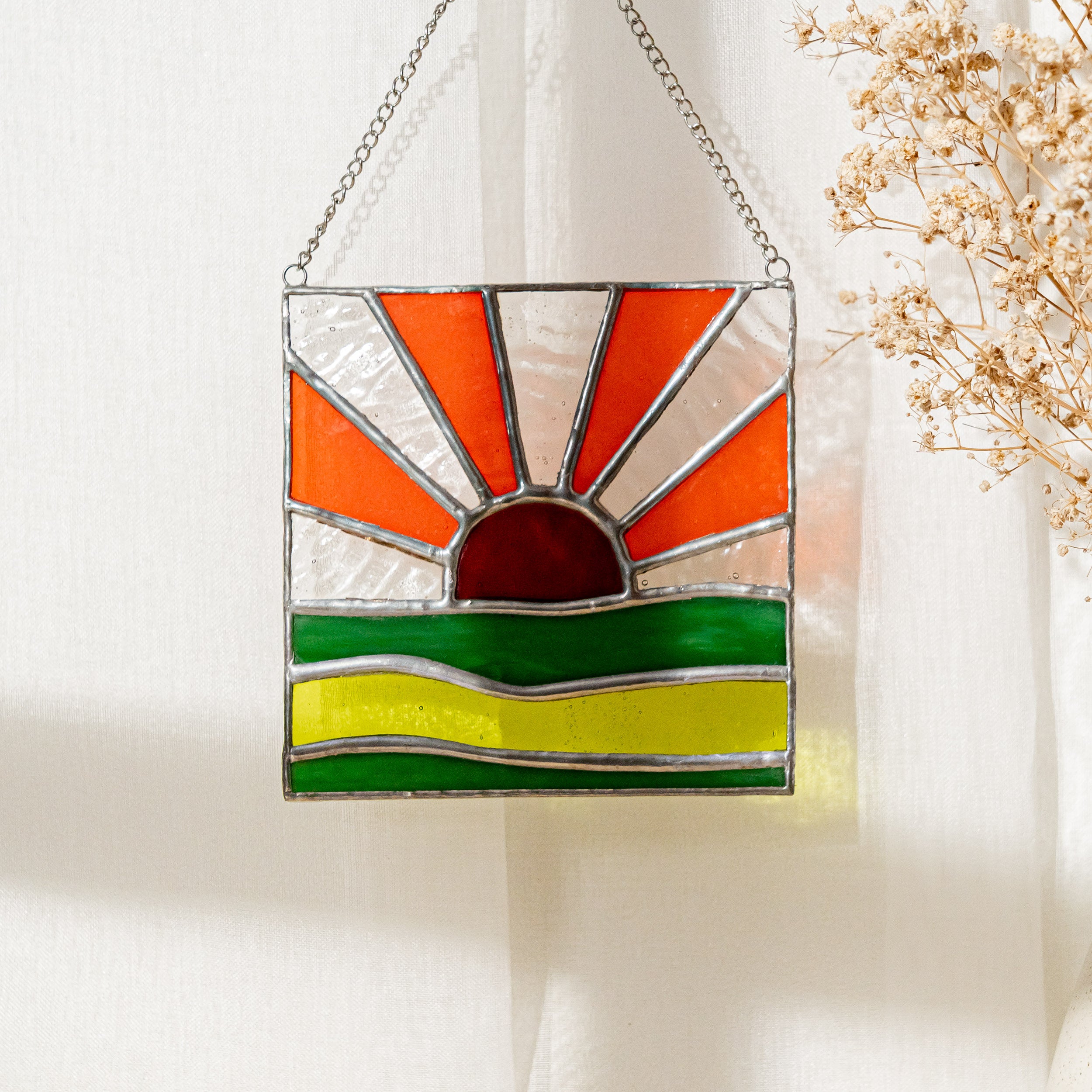 Stained Glass Sunrise Suncatcher Glass for Suncatcher Stained Glass F25