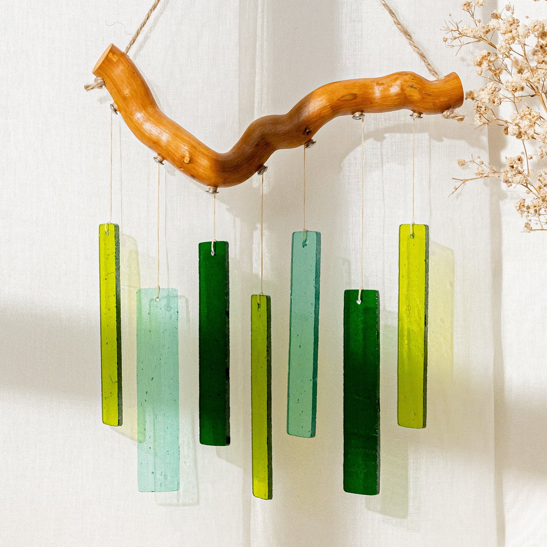 Stained Glass Wind Chimes, Boho style chime and art F67