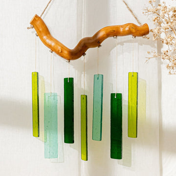Stained Glass Wind Chimes, Boho style chime and art F67
