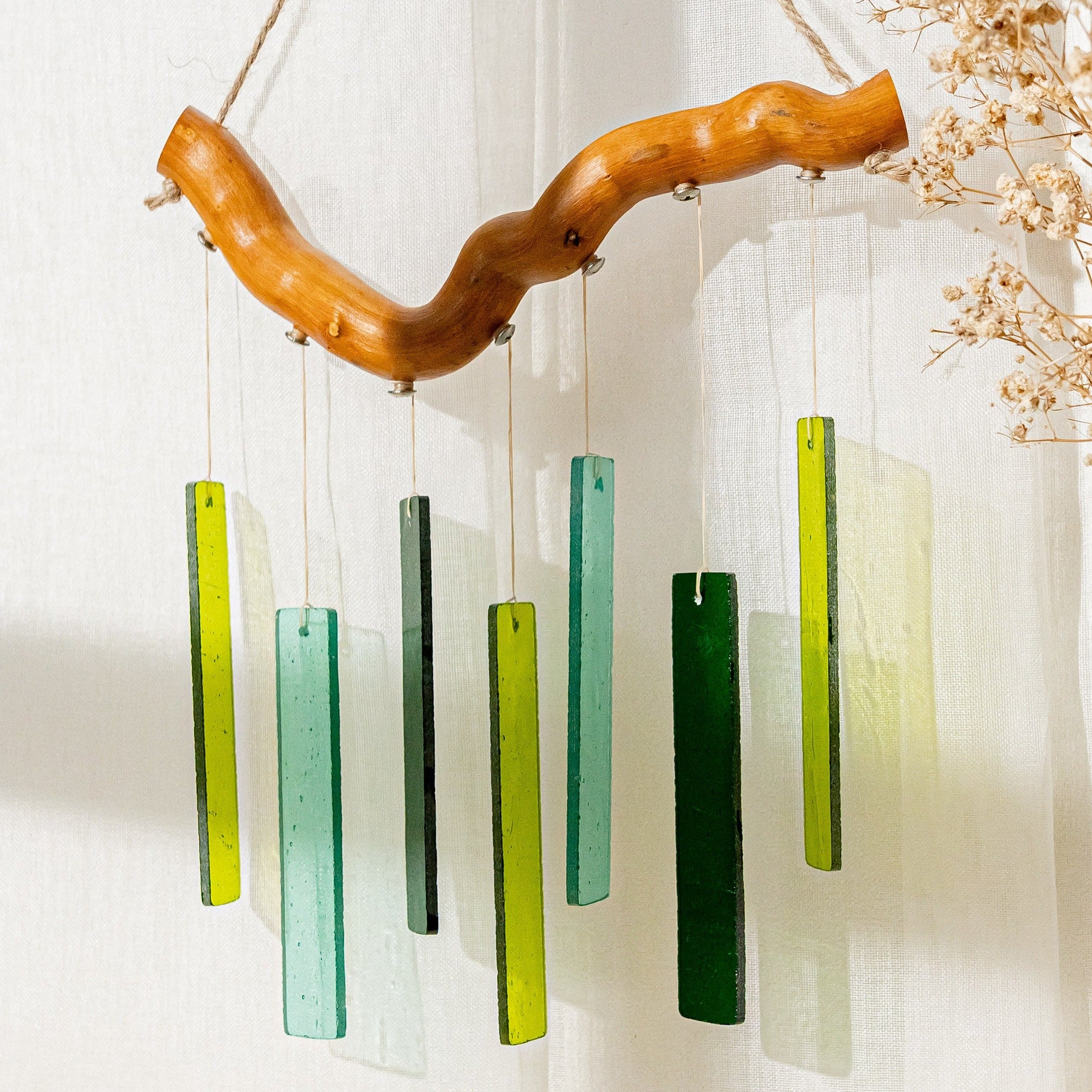 Stained Glass Wind Chimes, Boho style chime and art F67
