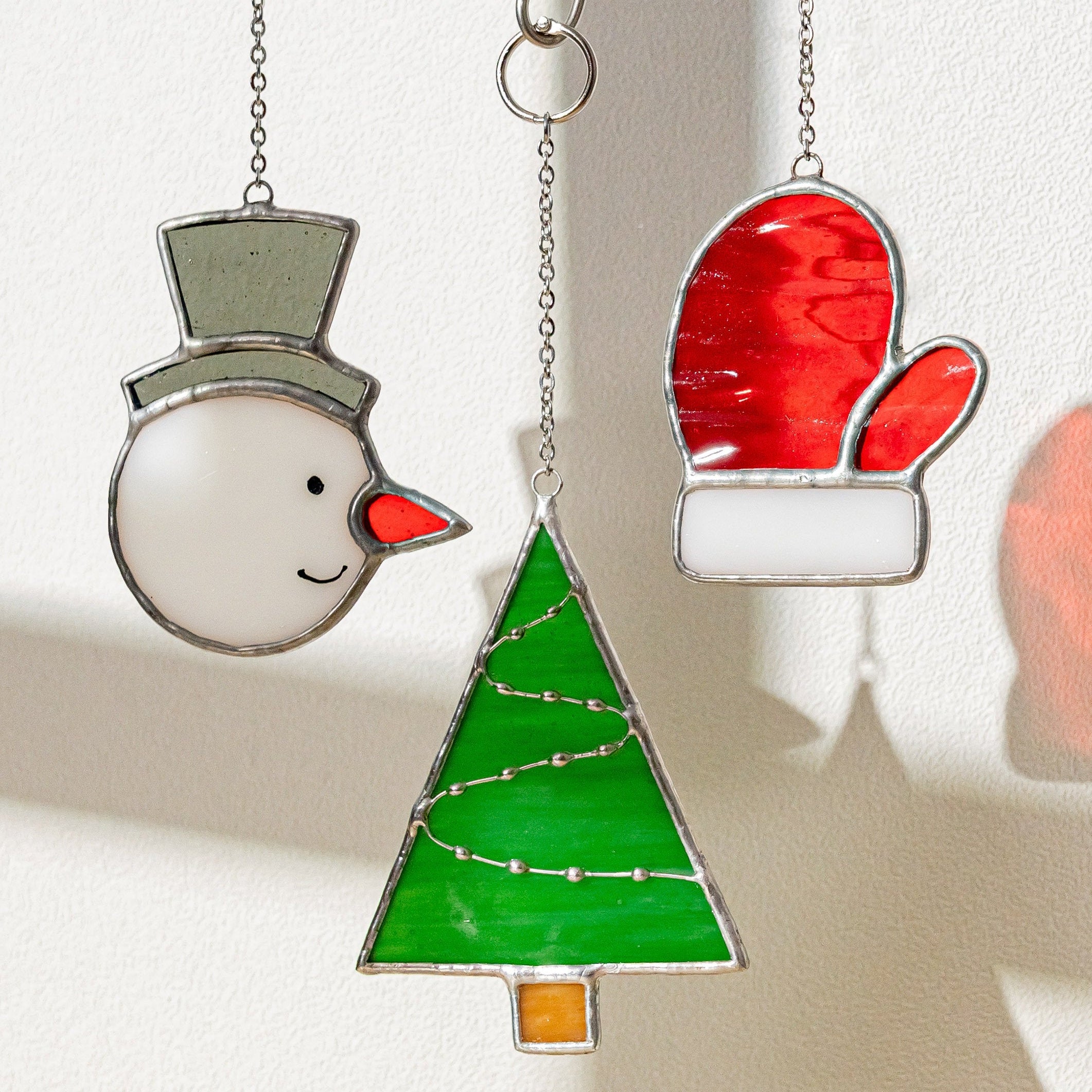 Stained Glass Christmas Ornaments, Christmas decorations for art F90