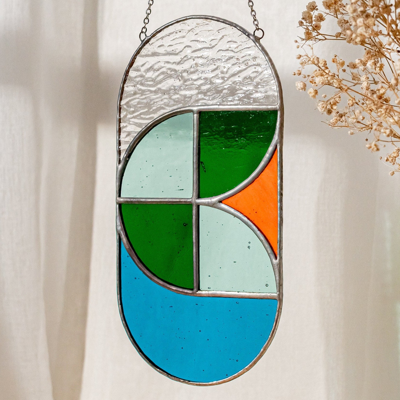 Stained Glass Abstract Suncatcher glass and Wall Hanging F64