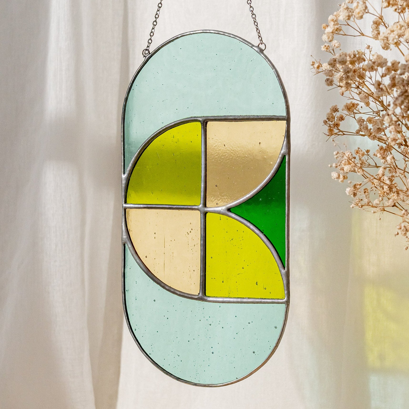 Stained Glass Abstract Suncatcher glass and Wall Hanging F64