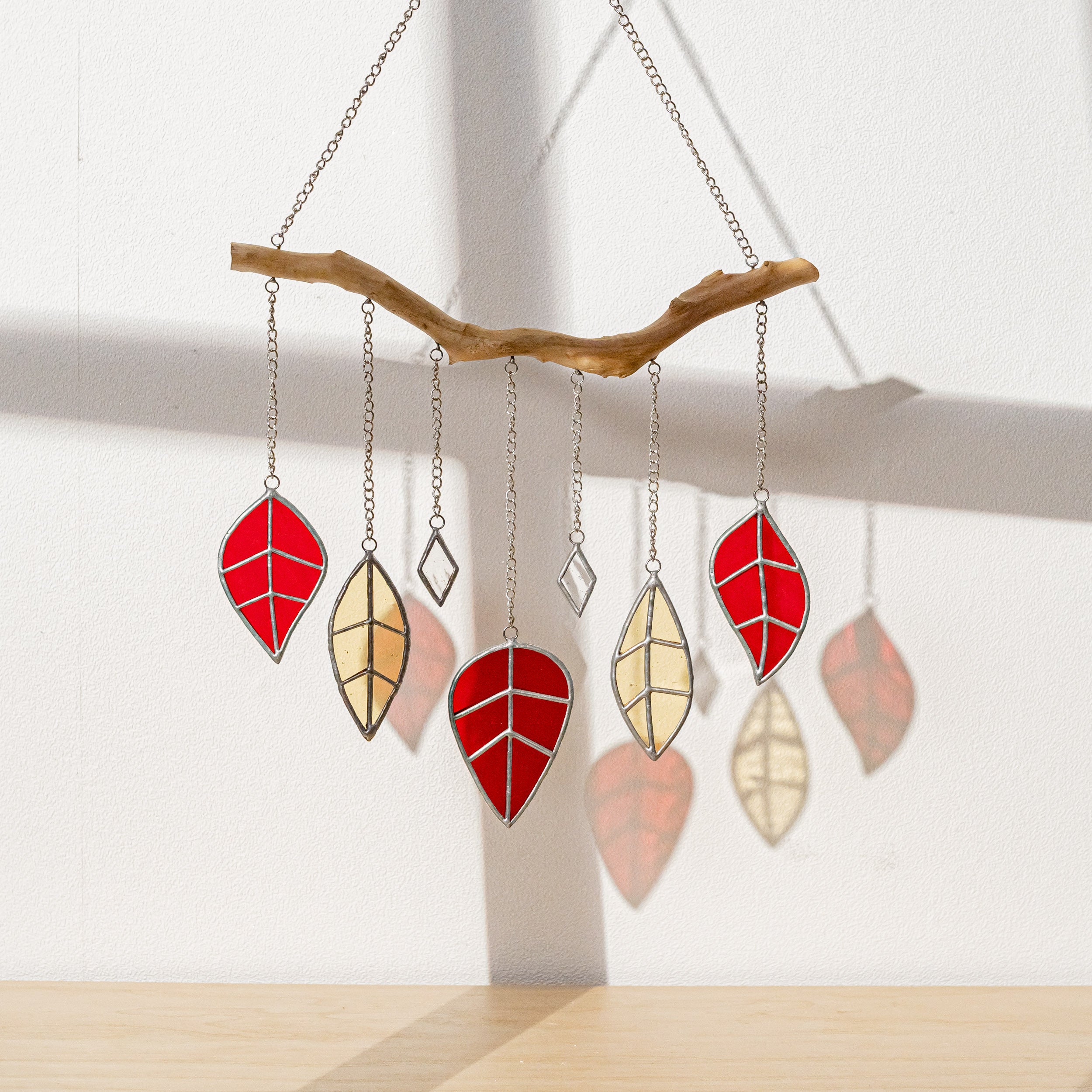 Stained Glass Leaf Wall Hanging Suncatcher