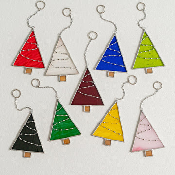 Tree Suncatcher Stained Glass, Christmas Decor and Handmade F91