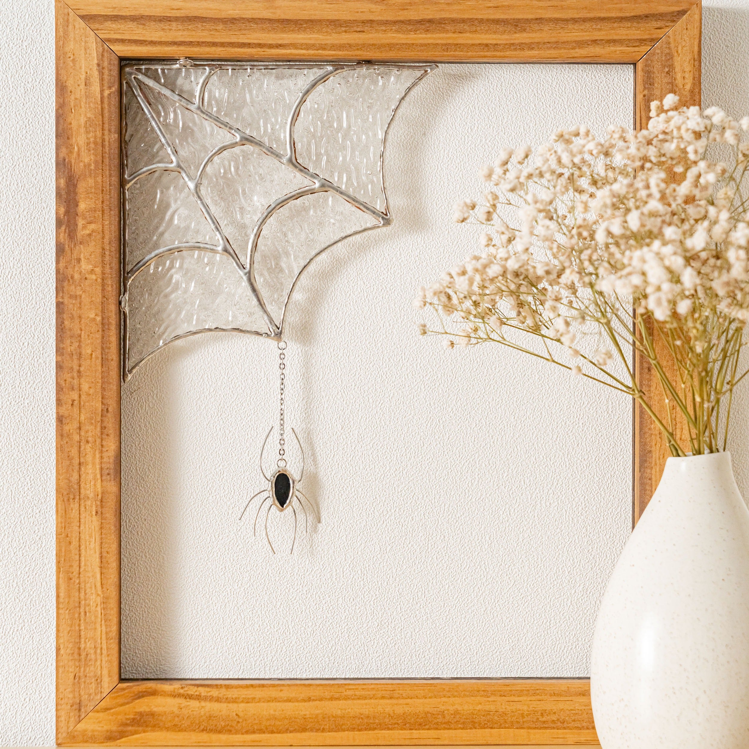 Halloween Stained Glass Web Spider Decor, Cute halloween decorations Q16