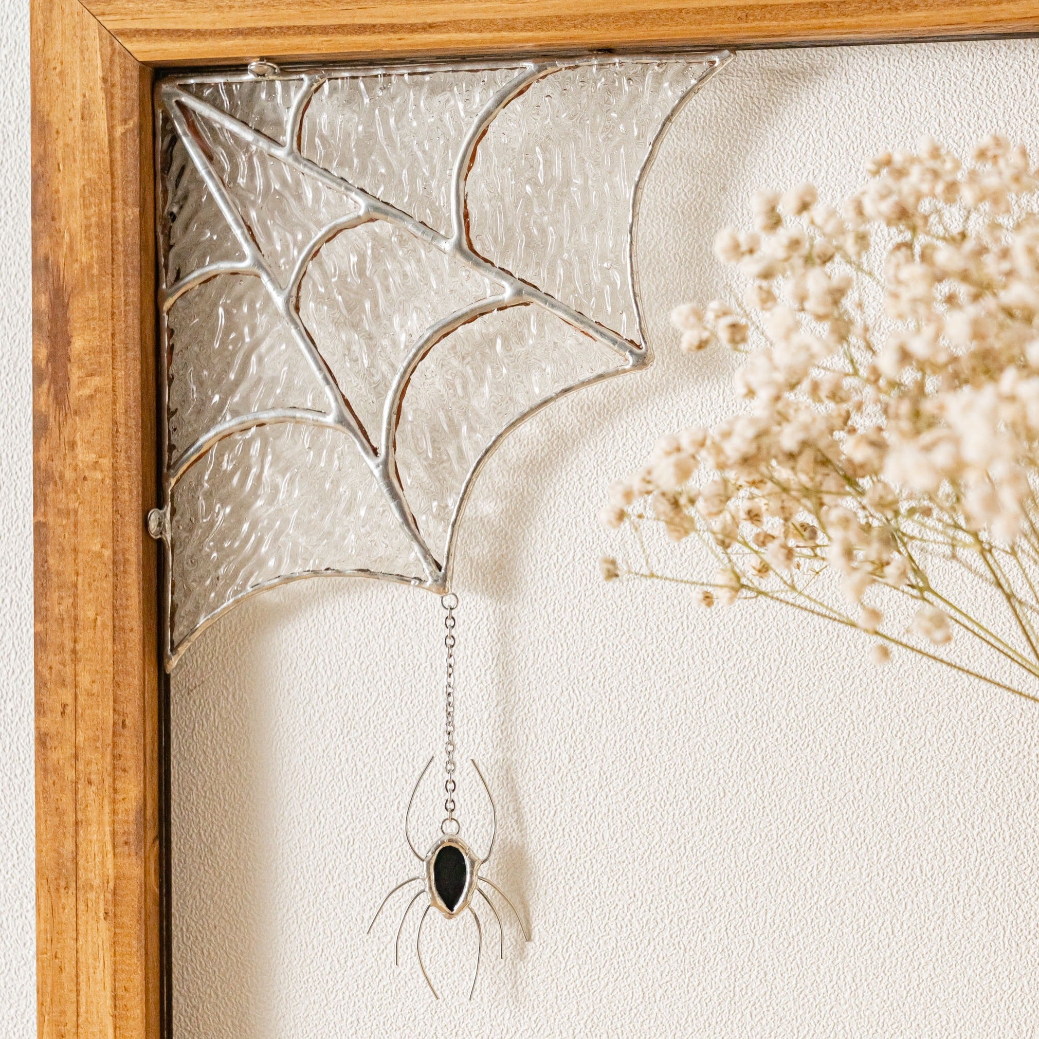 Halloween Stained Glass Web Spider Decor, Whimsical window decor Q16