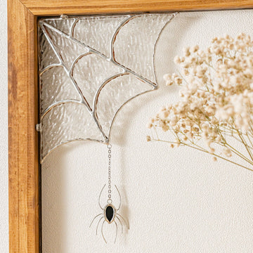 Halloween Stained Glass Web Spider Decor for Halloween ornaments Q16
