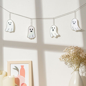 Halloween Ghost Pumpkin Stained Glass Garland for decorations Q14