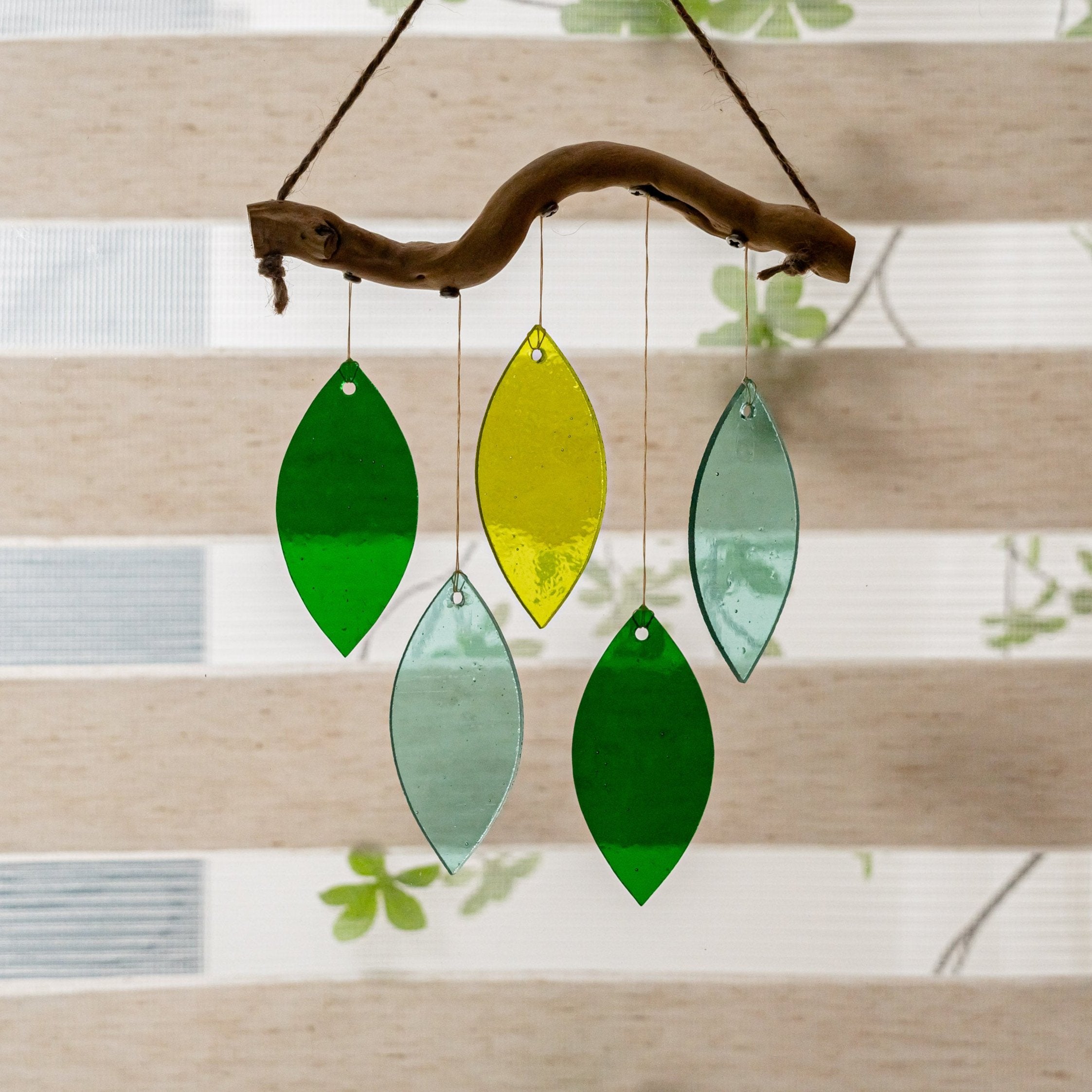 Colorful Stained Glass Wind Chime for Chic and Minimalist Window Charm