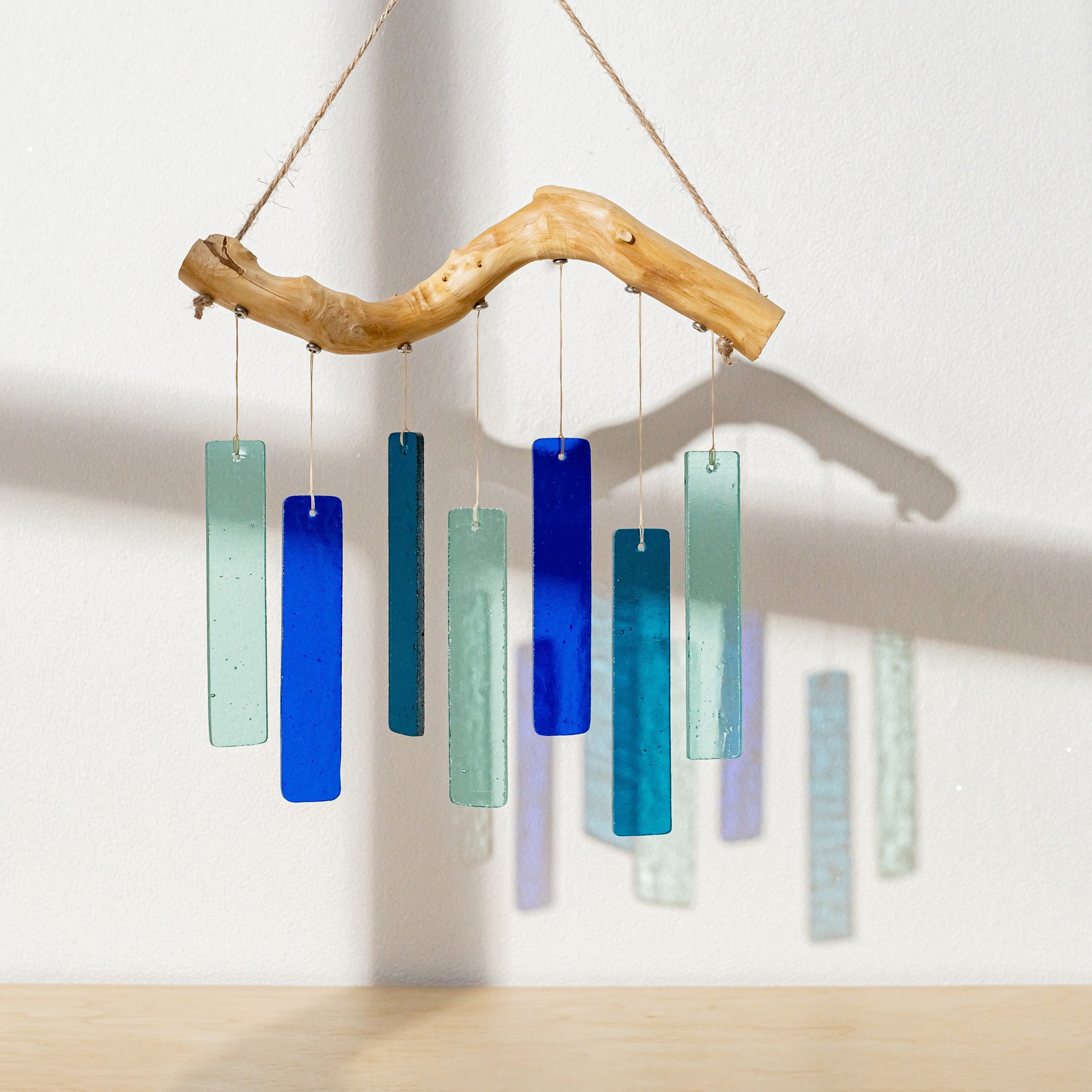 Boho Farmhouse Stained Glass Wind Chime for Window Decoration