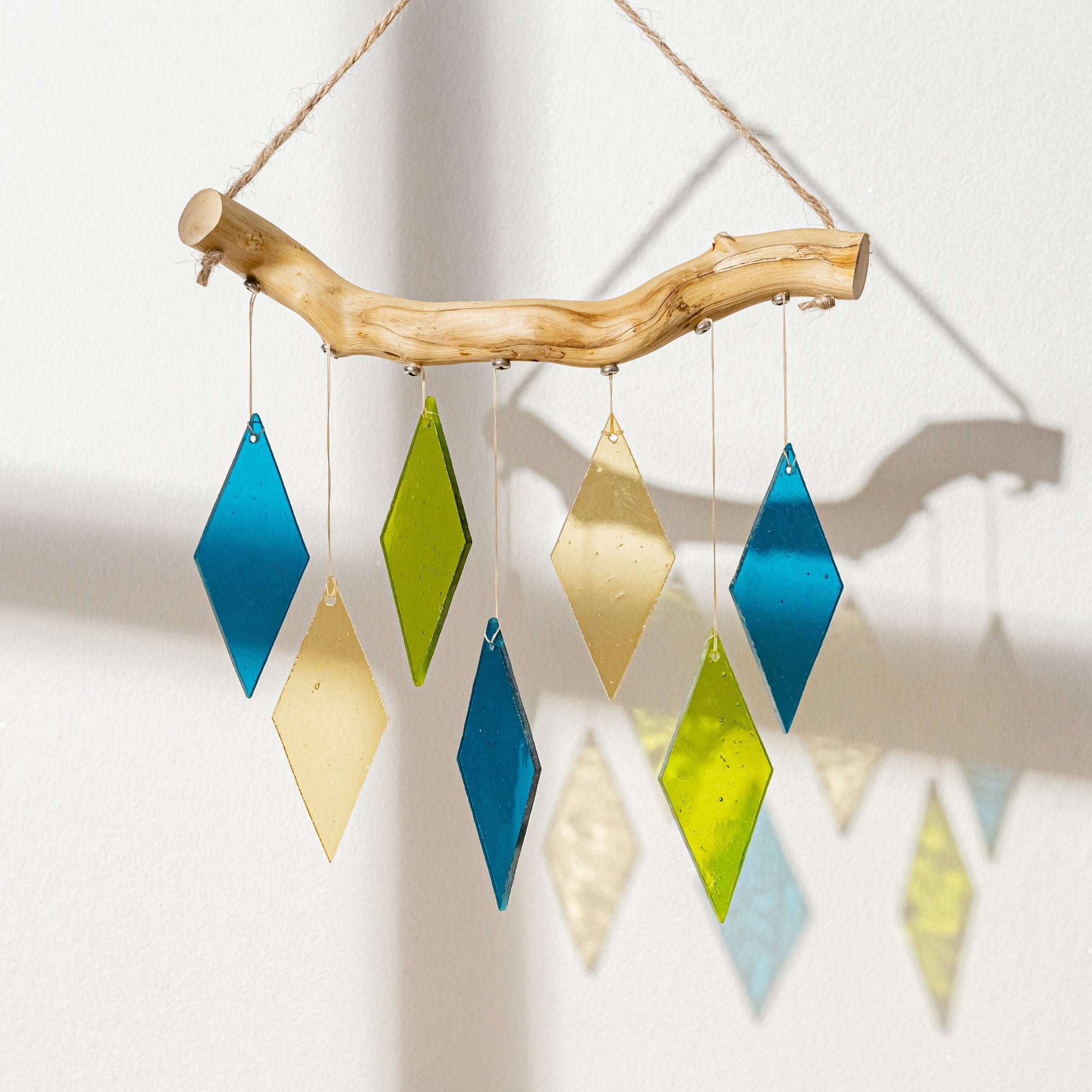 Vibrant Stained Glass Wind Chime for Stylish Window Accents