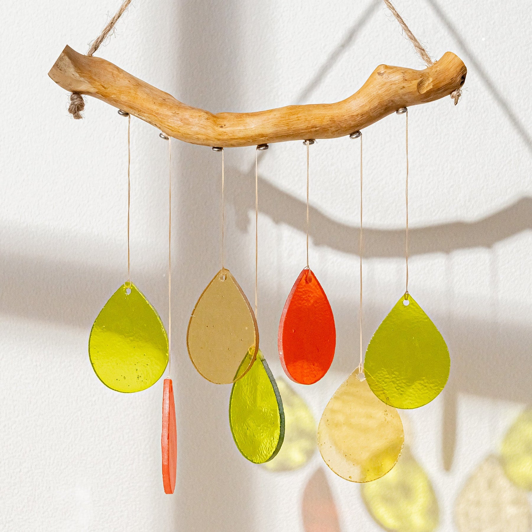 Stained Glass Wind Chimes, Boho style home and art F69