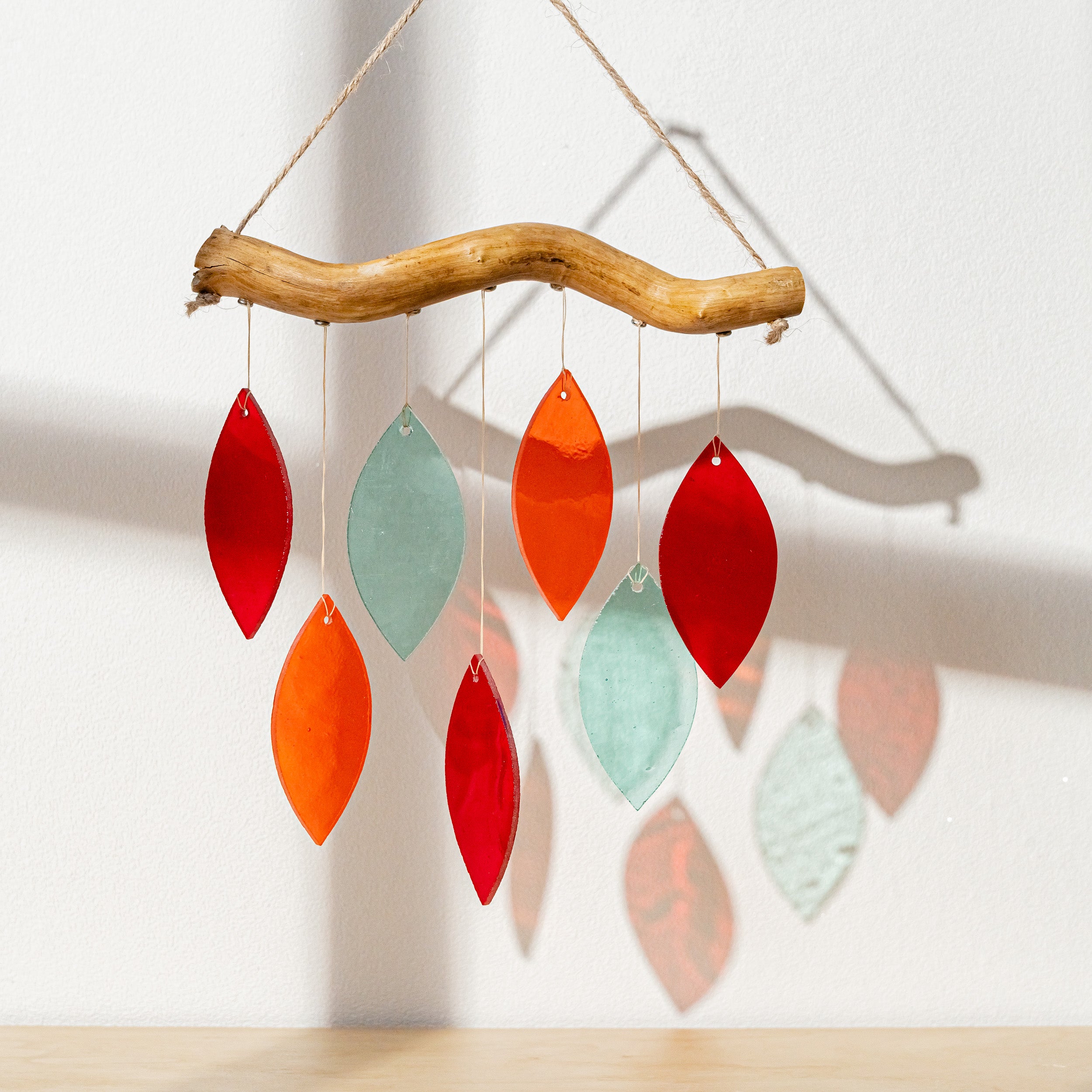 Elegant Stained Glass Wind Chime for Boho and Minimalist Interiors