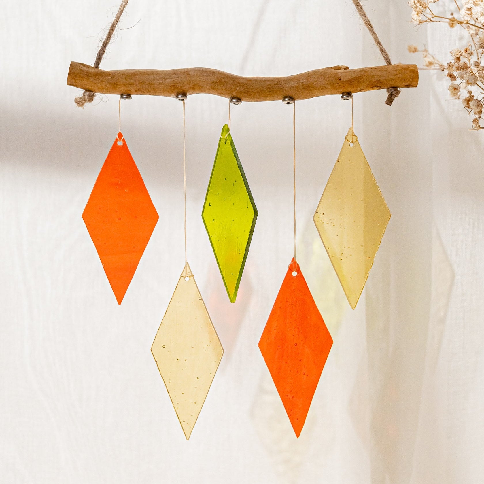 Stained Glass Wind Chimes for Window decor, art F68