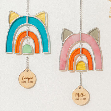 Stained Glass Pet Memorial Suncatcher, Memorial pet keepsake Q17
