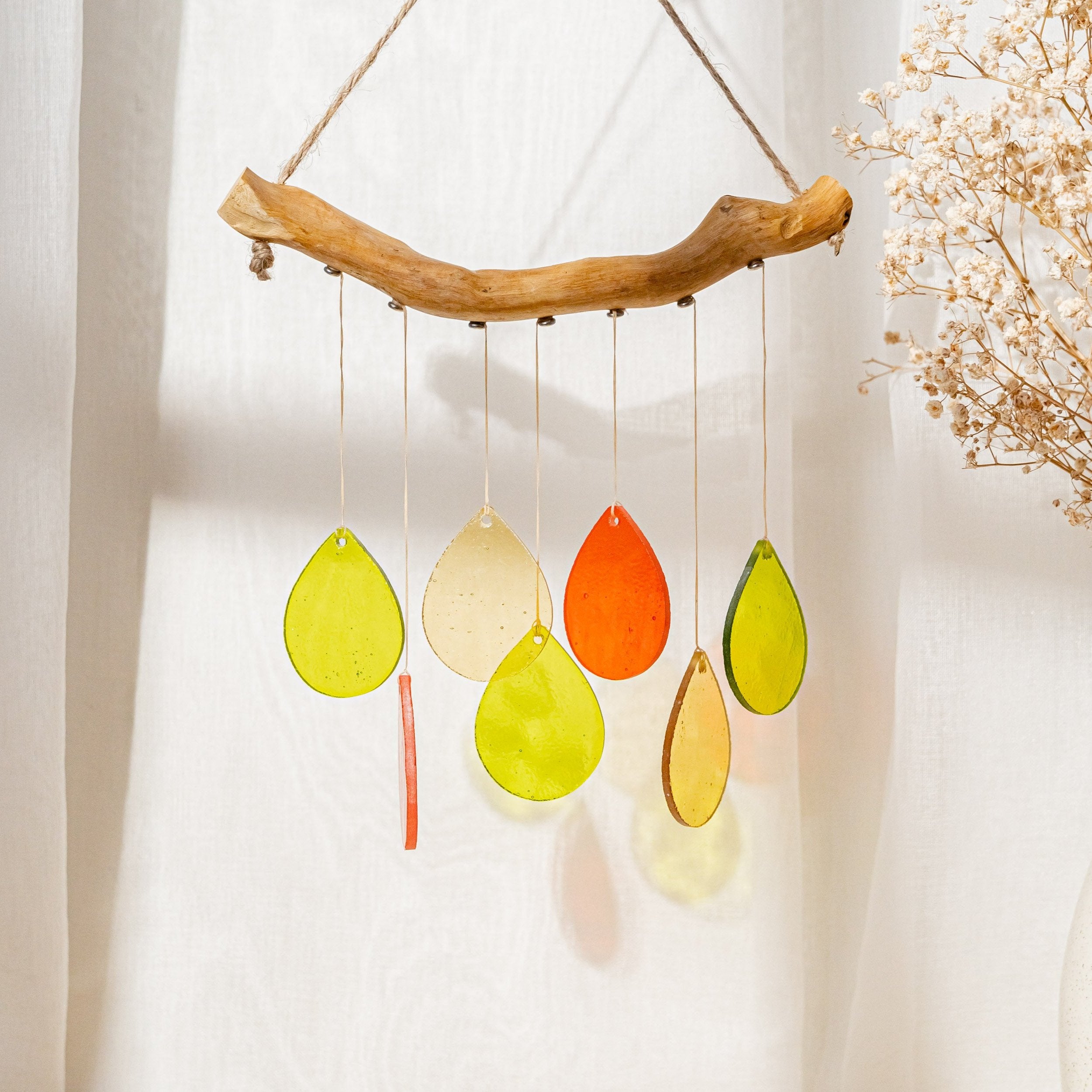 Colorful Stained Glass Wind Chime for Window Decoration and Gift Inspiration