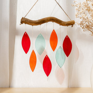 Elegant Stained Glass Wind Chime for Boho and Minimalist Interiors
