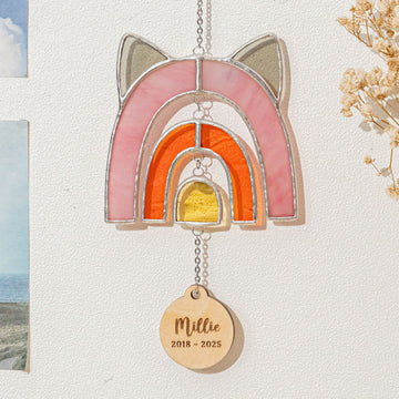 Stained Glass Pet Memorial Suncatcher, Rainbow suncatchers Q17
