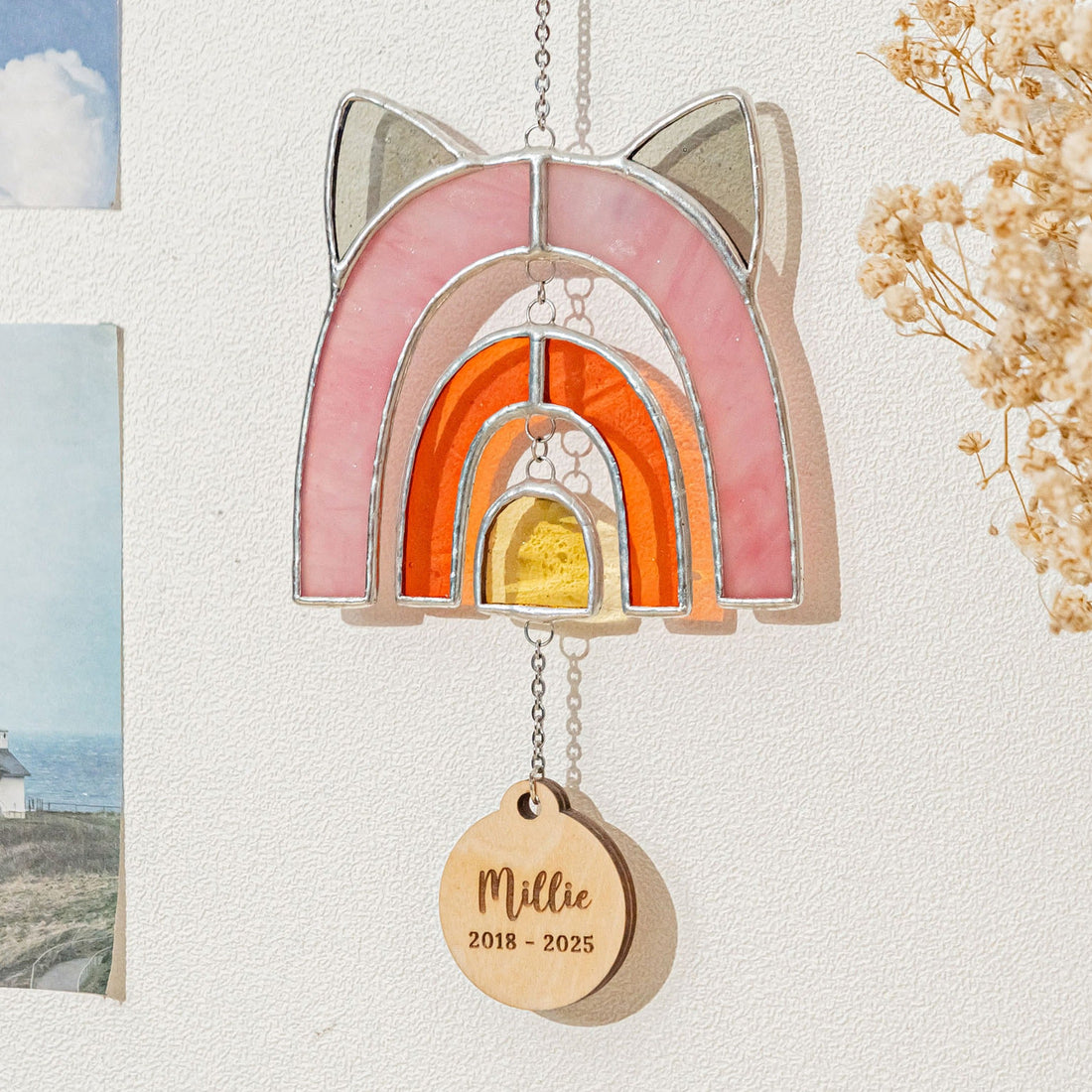 Stained Glass Pet Memorial Suncatcher, Rainbow suncatchers Q17