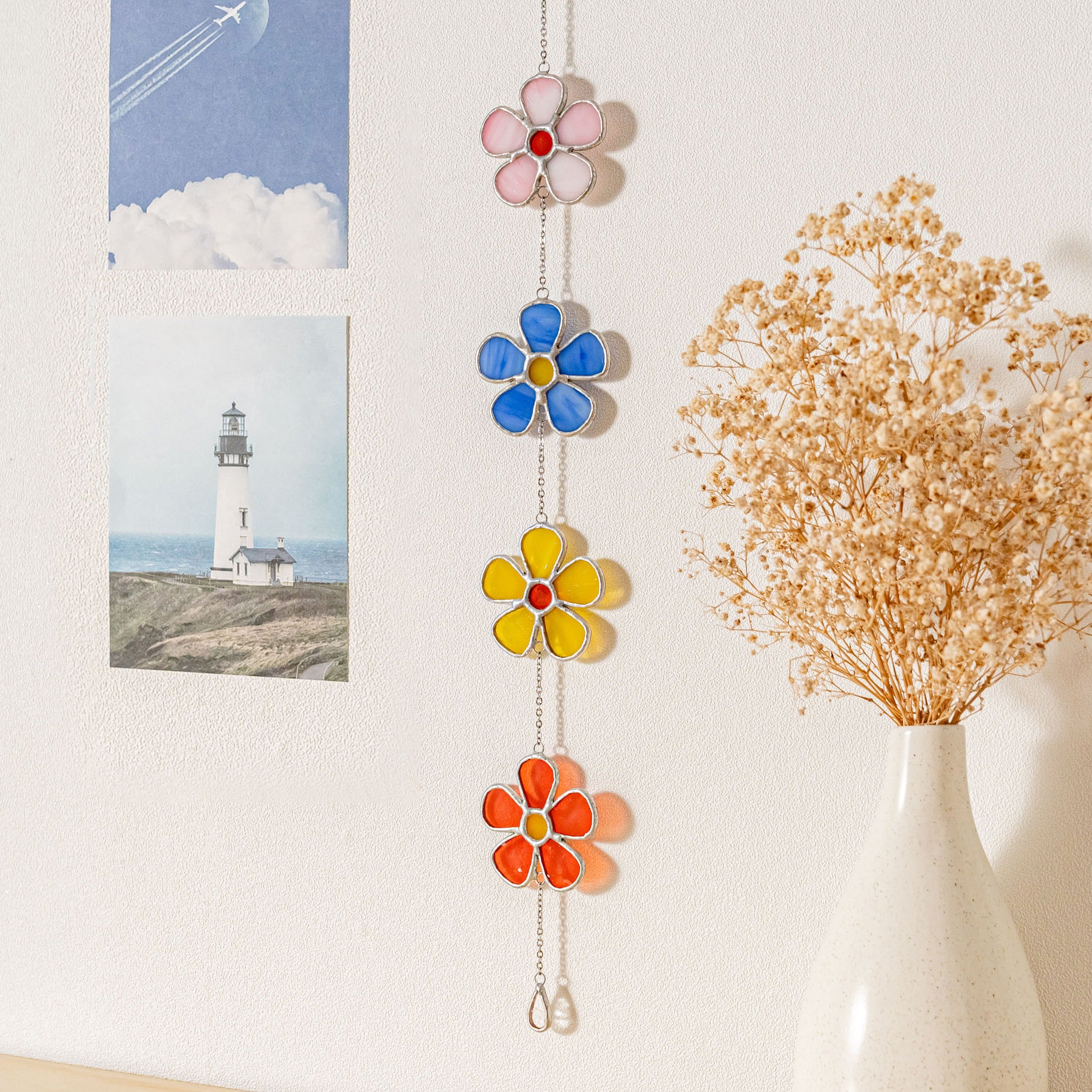 Stained Glass Flower Garland Glass for Suncatcher Stained Glass F95