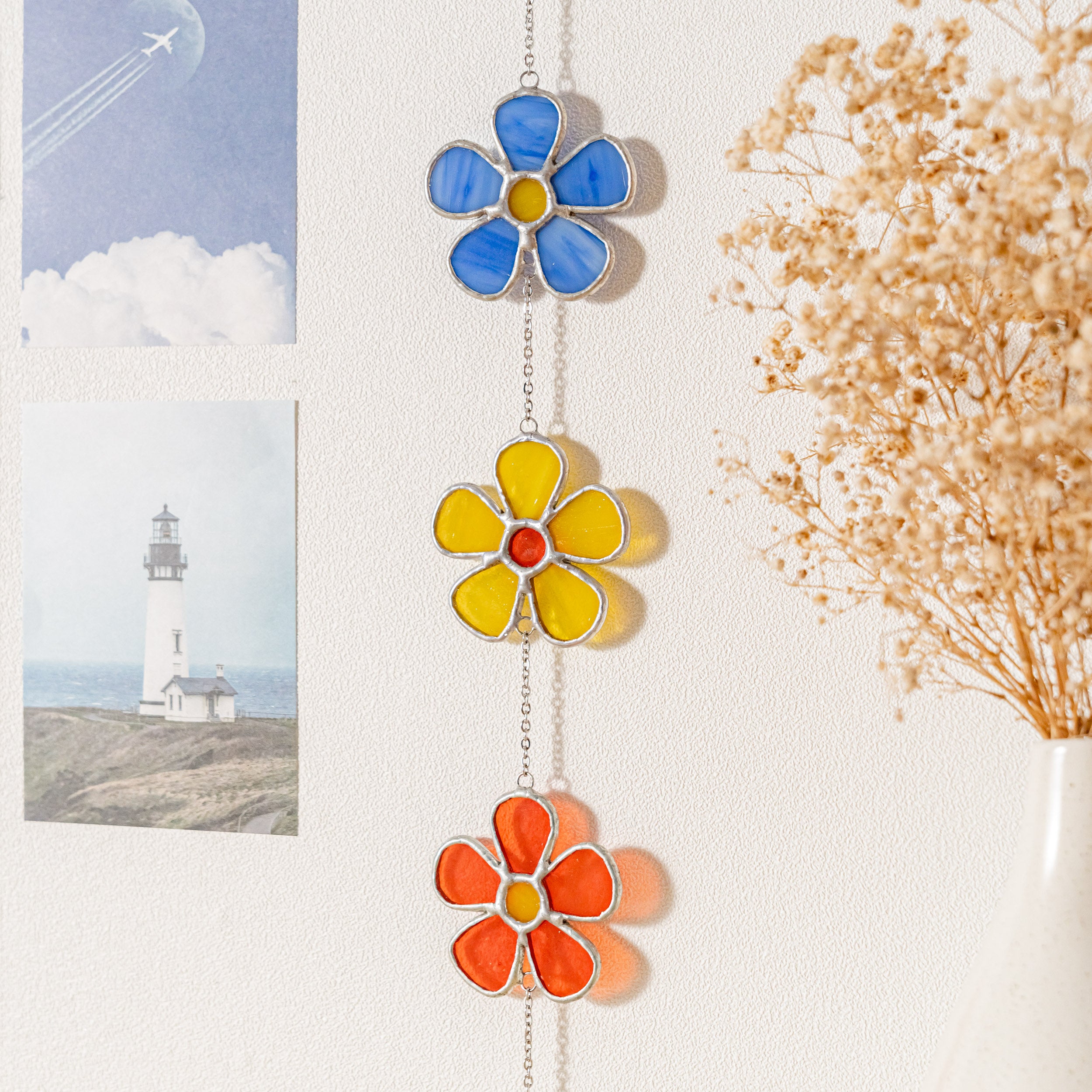 Stained Glass Flower Garland Glass for Suncatcher Stained Glass F95