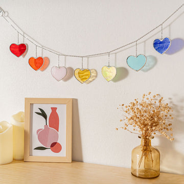 Stained Glass Heart Garland for Valentine’s Day and Home Decor