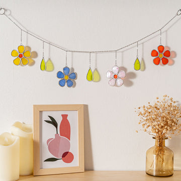Stained Glass Flower Garland Glass for Suncatcher Stained Glass F97