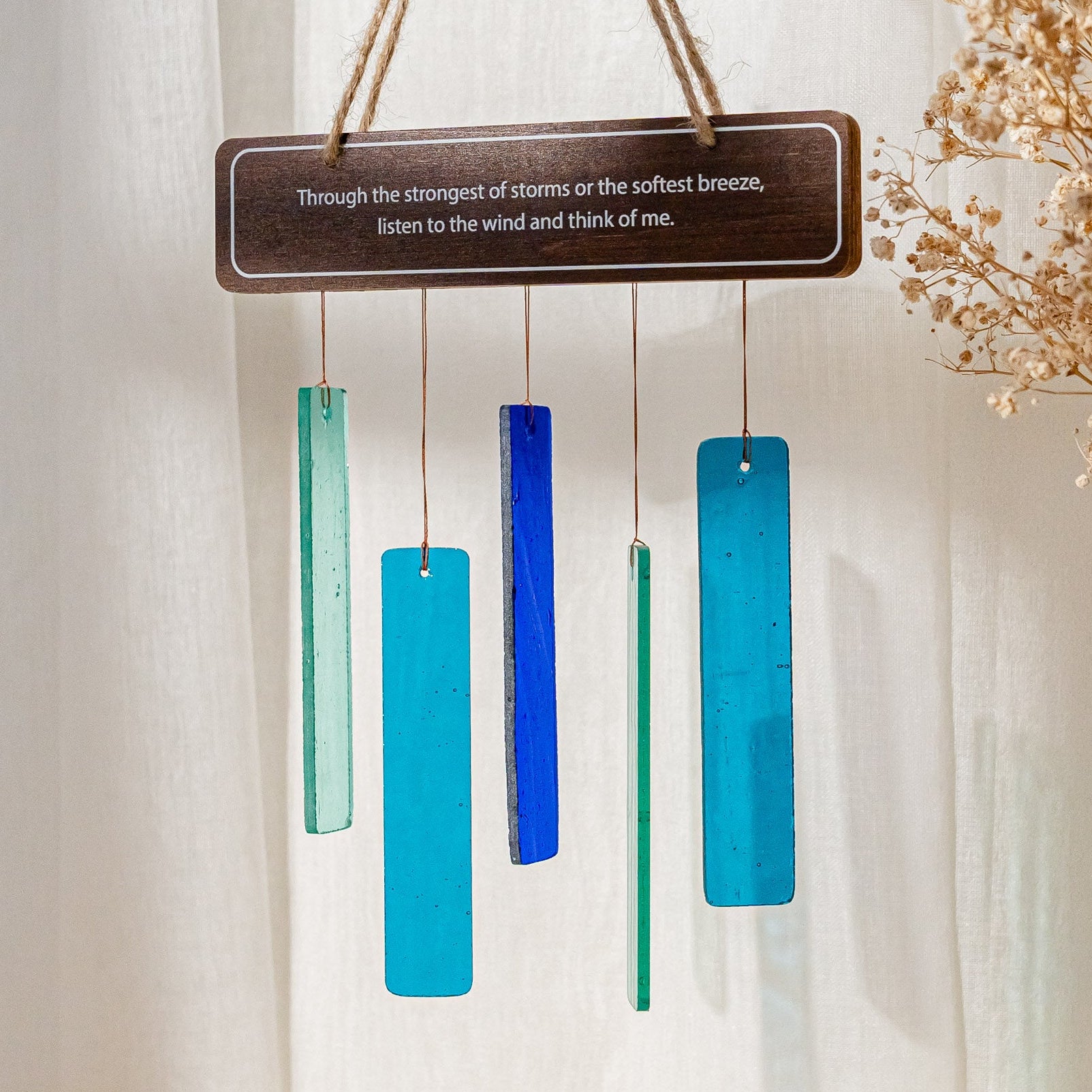 Personalized Stained Glass Wind Chime, Wind chime memorial F66