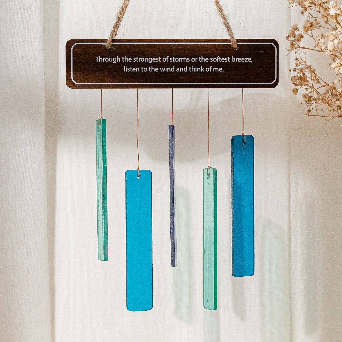 Personalized Stained Glass Wind Chime, Boho style home F66