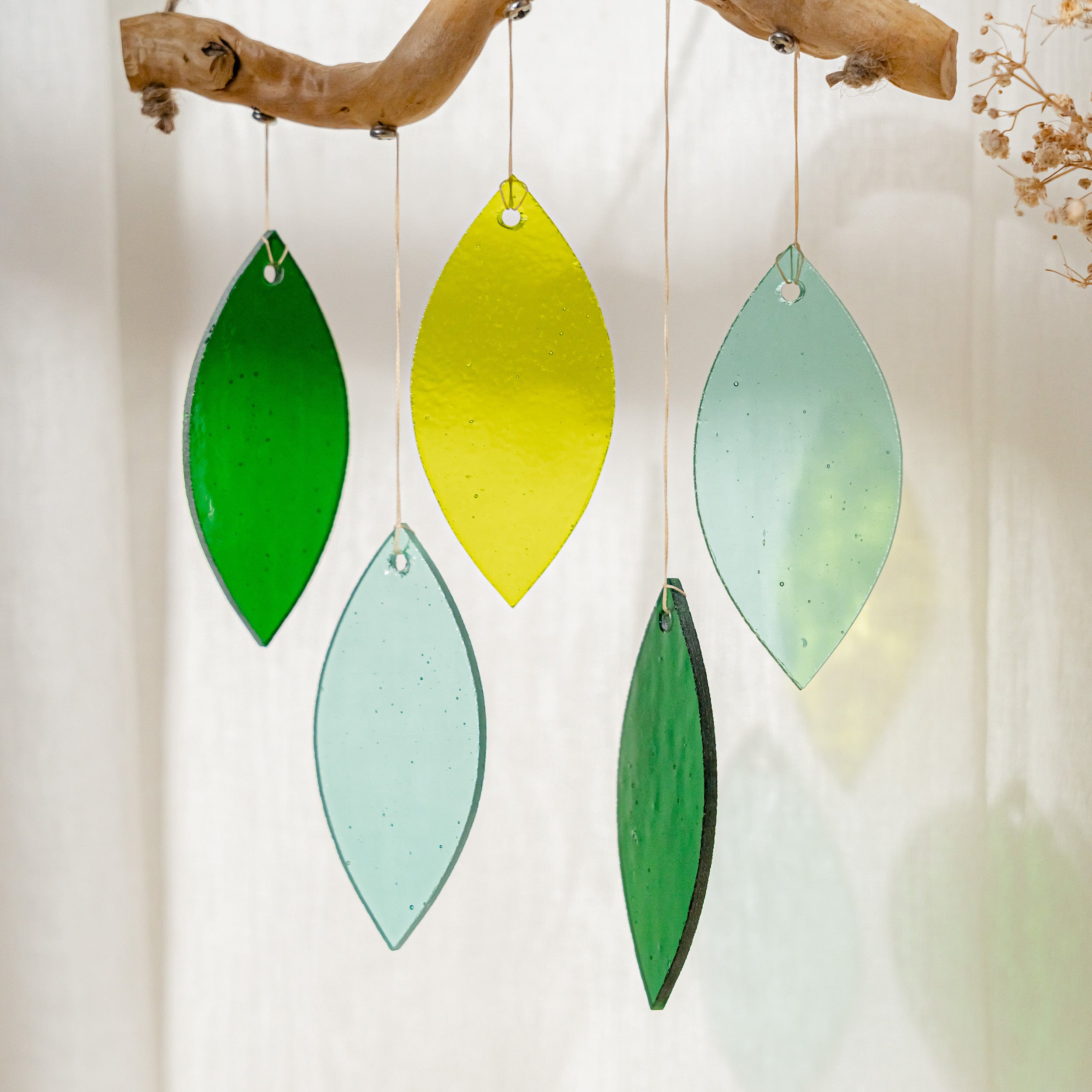 Colorful Stained Glass Wind Chime for Chic and Minimalist Window Charm