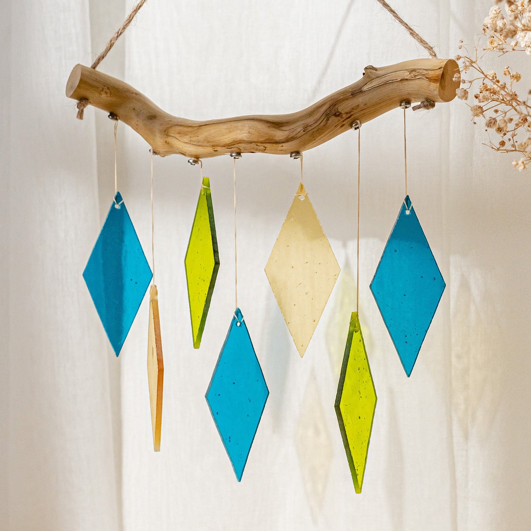 Stained Glass Wind Chimes for Window decor, art F68