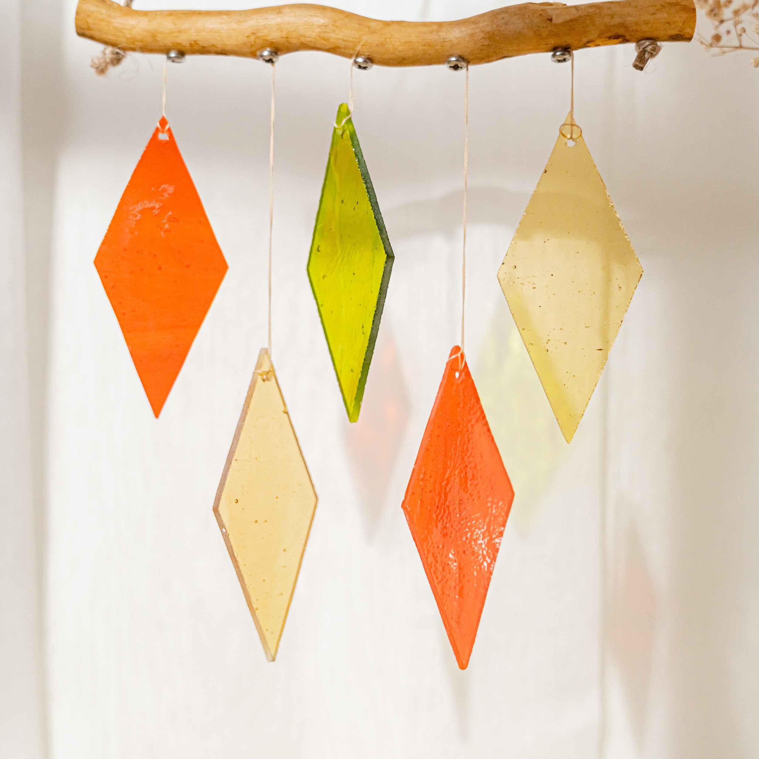 Vibrant Stained Glass Wind Chime for Stylish Window Accents