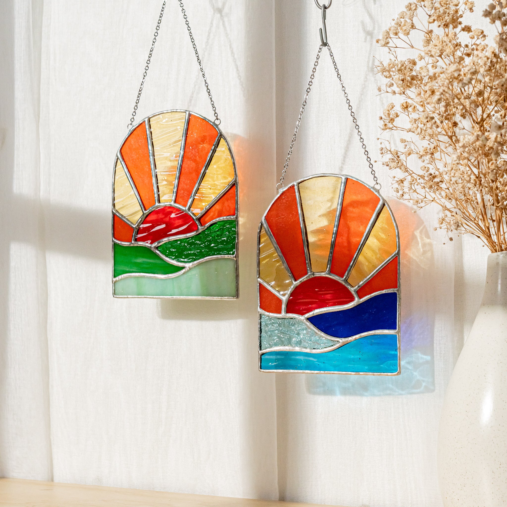 Stained Glass Sun Suncatcher For Bright Wall Decor And Joyful Gifts
