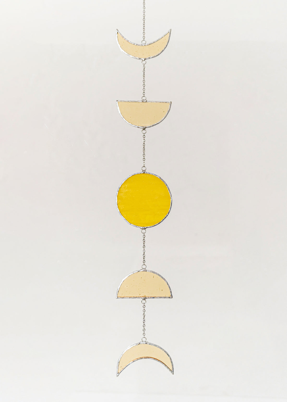 Celestial Stained Glass Moon Phase Suncatcher for Windows & Boho Decor