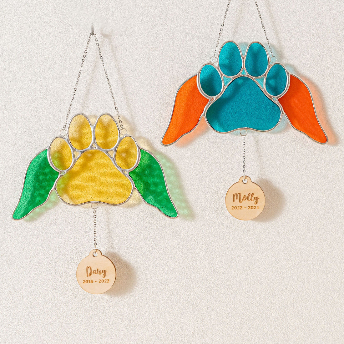 Stained Glass Pet Memorial Suncatcher, Pet memorial gifts Q18