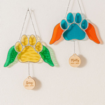 Stained Glass Pet Memorial Suncatcher for Custom ornaments Q18
